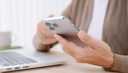 Holding and using the latest smartphone