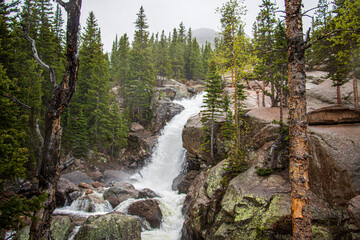 Spectacular Alberta Falls at Rocky Mountain National Park.