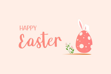 Happy easter with egg in pastel background