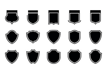 Collection of Blank Shield Icons for Design