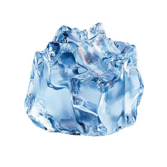 Obraz premium Ice Cube Isolated on Transparent Background Perfect for Design Use
