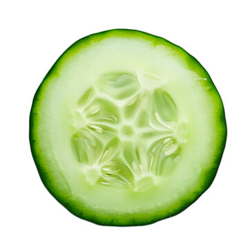Une tranche de concombre isol&eacute;e, sur fond transparent.