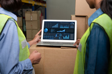 Business data dashboard provide business intelligence analytic for marketing strategy planning...