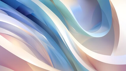 Soft Geometric Abstract Background with Curved Lines and Pastel Gradients in High Detail