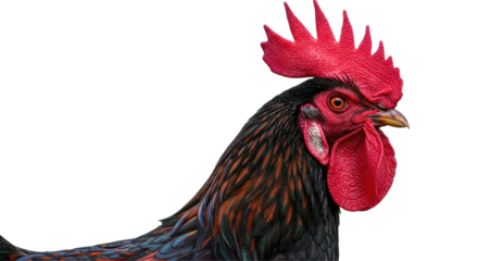 Isolated Rooster Head