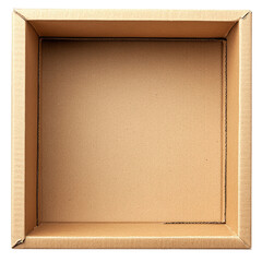 Fototapeta premium Isolated Cardboard Box with Open Top on Transparent Background