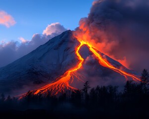 Volcano Eruption Sunrise