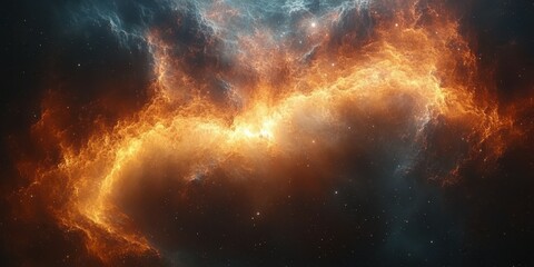 Obraz premium Stunning cosmic cloud illuminated by vibrant colors in deep space showcasing the beauty of the universe