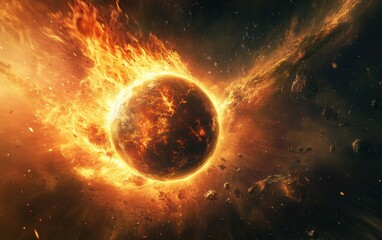 Obraz premium sun and planet