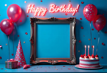 birthday card with balloons