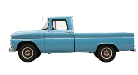 Isolated Classic Blue Pickup Truck