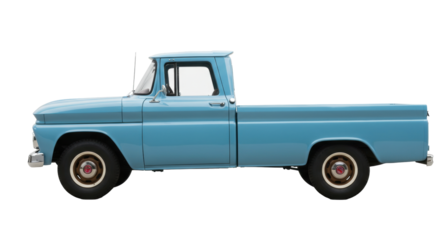 Isolated Classic Blue Pickup Truck