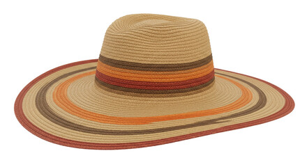 Isolated Striped Wide Brim Hat