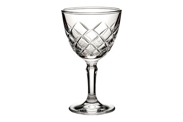 Crystal Clear Glass Goblet isolated on white or transparent background.
