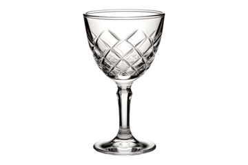 Crystal Clear Glass Goblet isolated on white or transparent background.