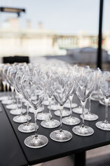 glasses on table