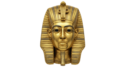 Isolated Gold Pharaoh Mask