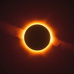 Obraz premium The sun partially obscured by the moon during a total solar eclipse
