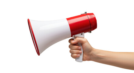Isolated Hand Holding Megaphone