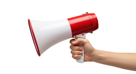 Isolated Hand Holding Megaphone