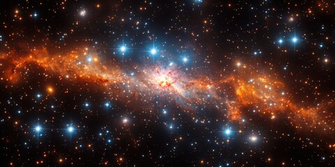 Captivating view of a spiral galaxy illuminated by countless stars in the night sky