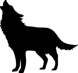 Howling Silhouette Vector Art