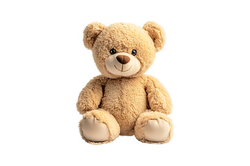 Obraz premium Cute brown teddy bear stuffed animal isolated on white or transparent background.