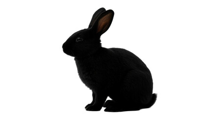Isolated Black Rabbit