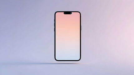 Floating Modern Smartphone Mockup With Pastel Gradient Screen