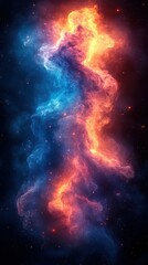 Colorful cosmic clouds create a striking nebula in the depths of outer space