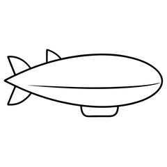 Simple Blimp Line Art Icon High-Quality Vector for Aerial Branding