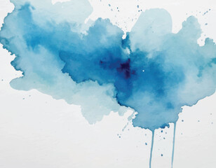 Hand Painting  Blue Watercolor Splash Background