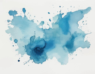 Hand Painting  Blue Watercolor Splash Background