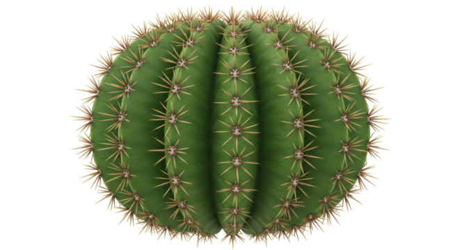 Isolated Round Green Cactus
