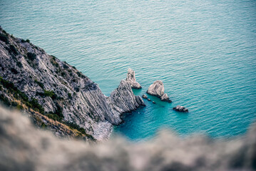 Spiaggia delle Due Sorelle in Ancona, Italien an der Adria gelegen, Spätsommer	
