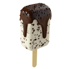 Obraz premium Chocolate Coated Ice Cream on transparent background