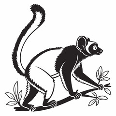 indri black silhouette icon vector