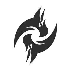 Logo dragon snake yin yang concept vector illustration design template