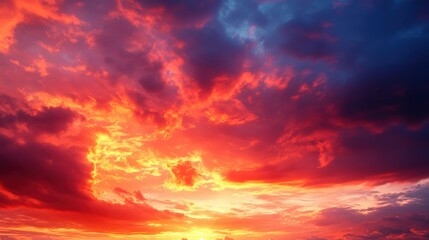 Obraz premium Captivating sunset nature photography outdoor aerial view fiery red and orange hues