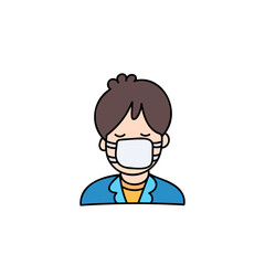 Icon men use masks against corona