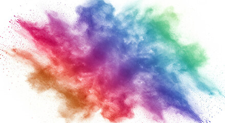 Vibrant Rainbow Powder Explosion Colorful Dust Cloud Burst Artistic Holi Festival Effect
