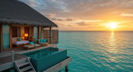 sunset in the maldives