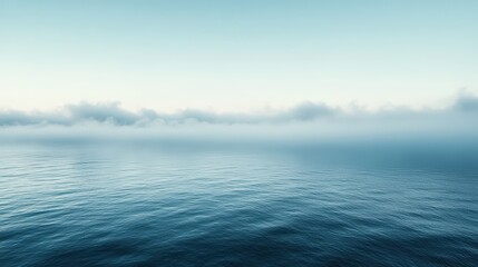 Obraz premium Misty horizon awakens ocean surface scenic landscape foggy environment serene viewpoint high fidelity concept