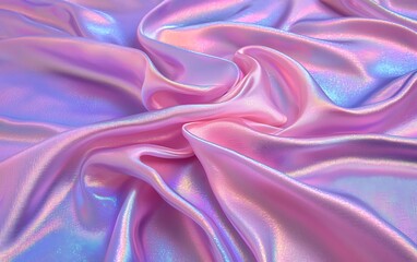 Fototapeta premium Iridescent Pink Silk Fabric Drape.