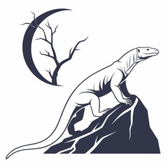 komodo dragon silhouette icon vector