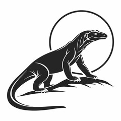 komodo dragon silhouette icon vector