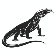komodo dragon silhouette icon vector