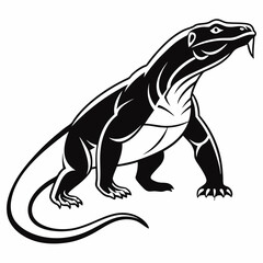 komodo dragon silhouette icon vector
