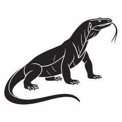 komodo dragon silhouette icon vector