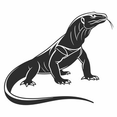 komodo dragon silhouette icon vector